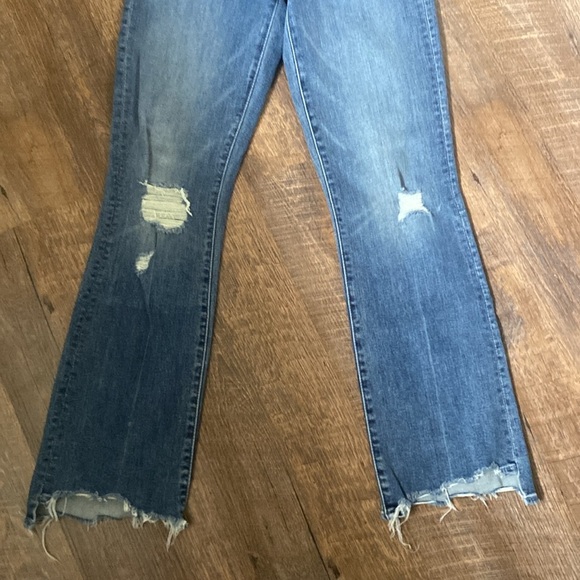 MOTHER THE INSIDER CROP STEP CHEW WASH DANCING ON COALS Hi Rise Kick Flare Ankle - Picture 8 of 16